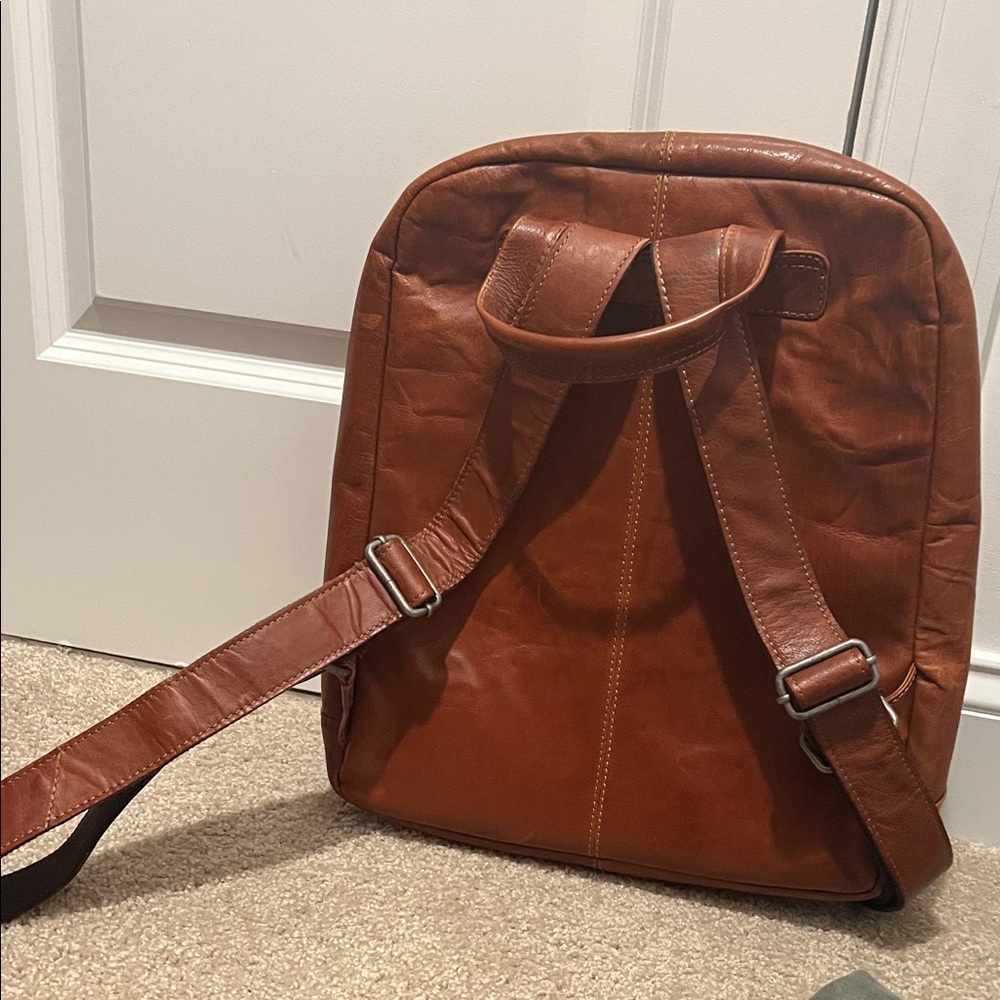 Brown Genuine Leather Backpack